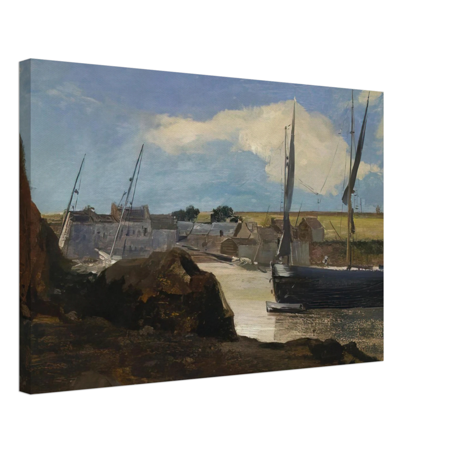 Odilon Redon - THE PORT OF MORGAT 1882 Canvas - 40x60 cm / 16x24 inches-canvas