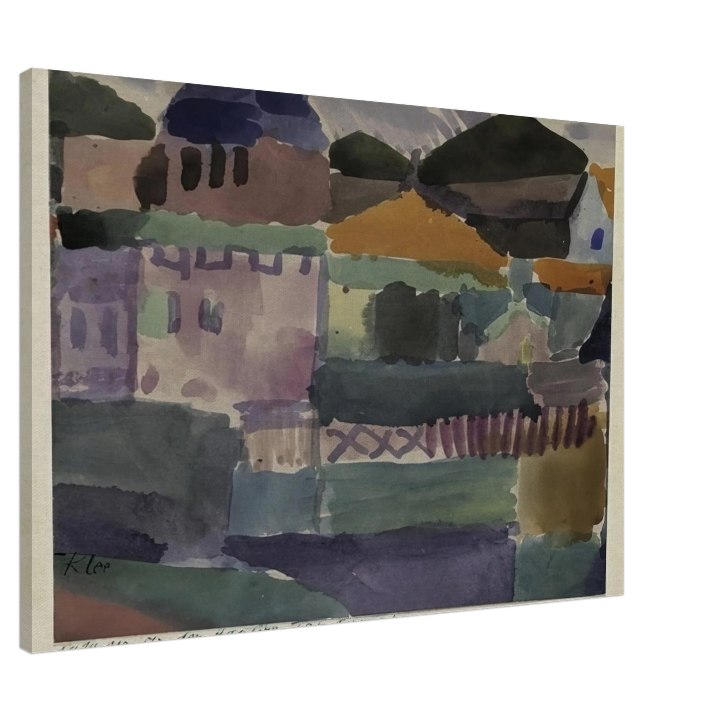 Paul Klee - IN THE HOUSES OF ST GERMAIN 1914 Canvas - 20x30 cm / 8x12 inches-canvas