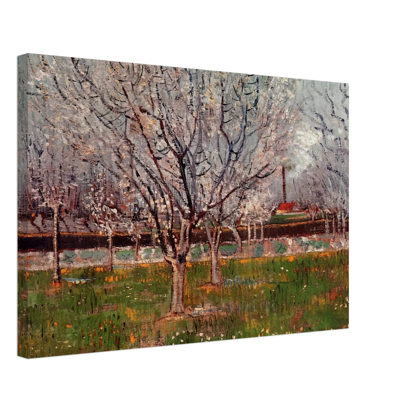 Vincent van Gogh - Orchard in Blossom Plum Trees Canvas - 70x100 cm / 28x40 inches-canvas