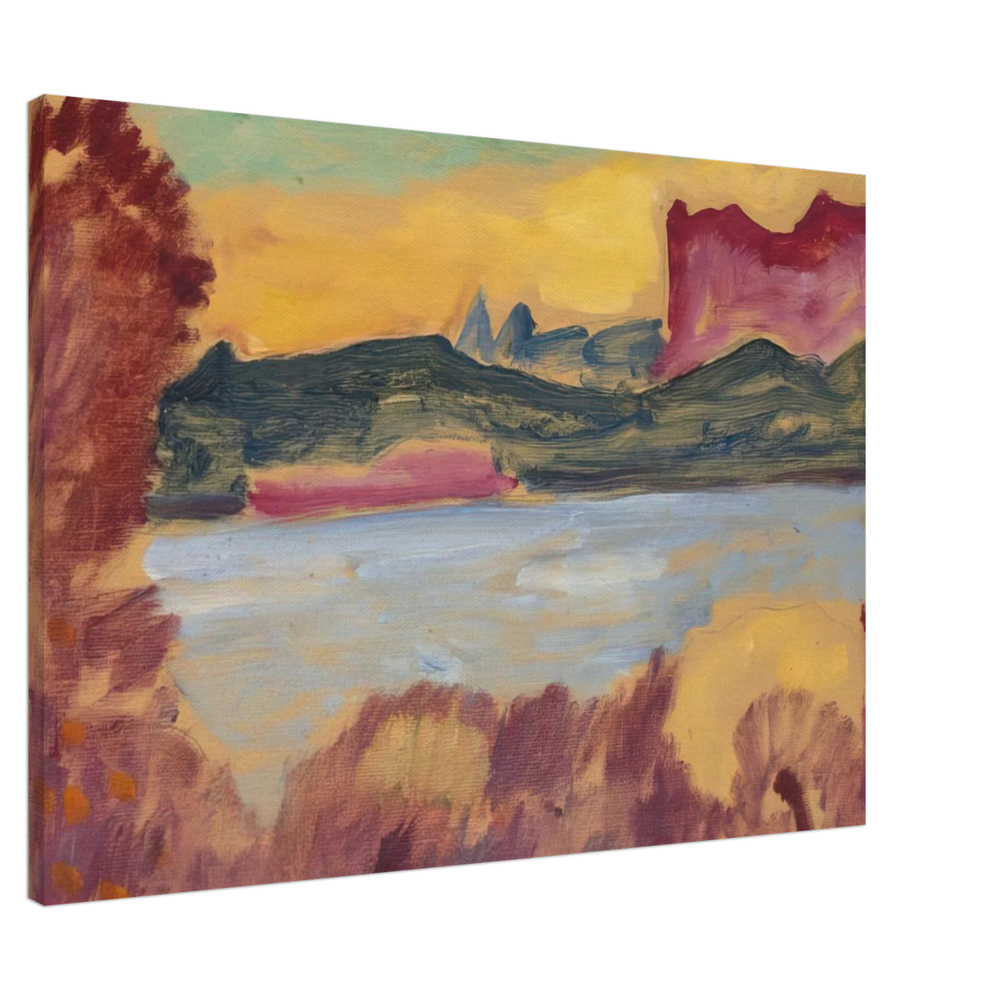 Alexej von Jawlensky - LANDSCHAFT GENFER SEE 1915 Canvas - 20x30 cm / 8x12 inches-canvas