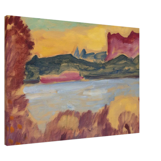 Alexej von Jawlensky - LANDSCHAFT GENFER SEE 1915 Canvas - 20x30 cm / 8x12 inches-canvas