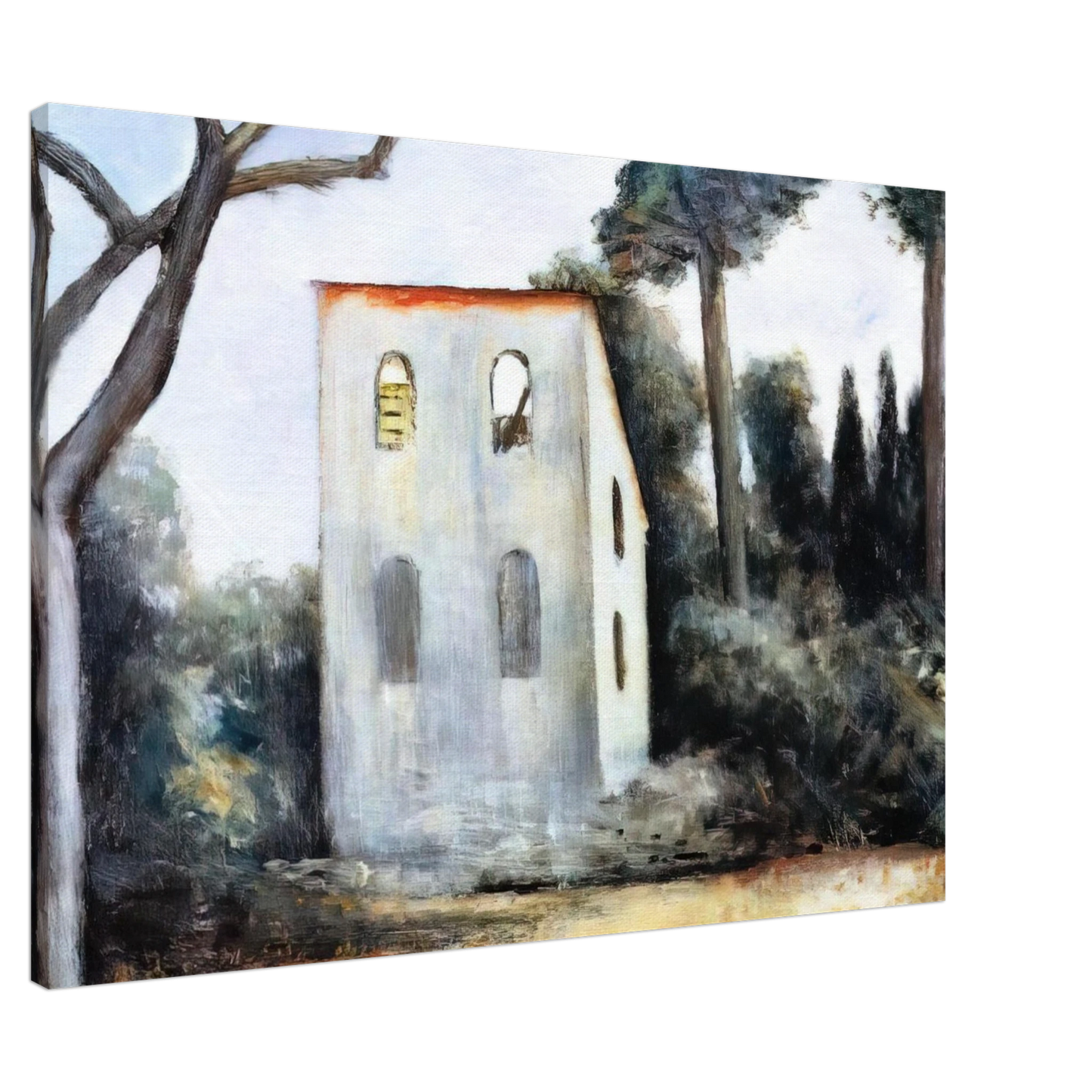 Carlo Carra - LA CASA ABBANDONATA 1930 Canvas - 20x30 cm / 8x12 inches-canvas