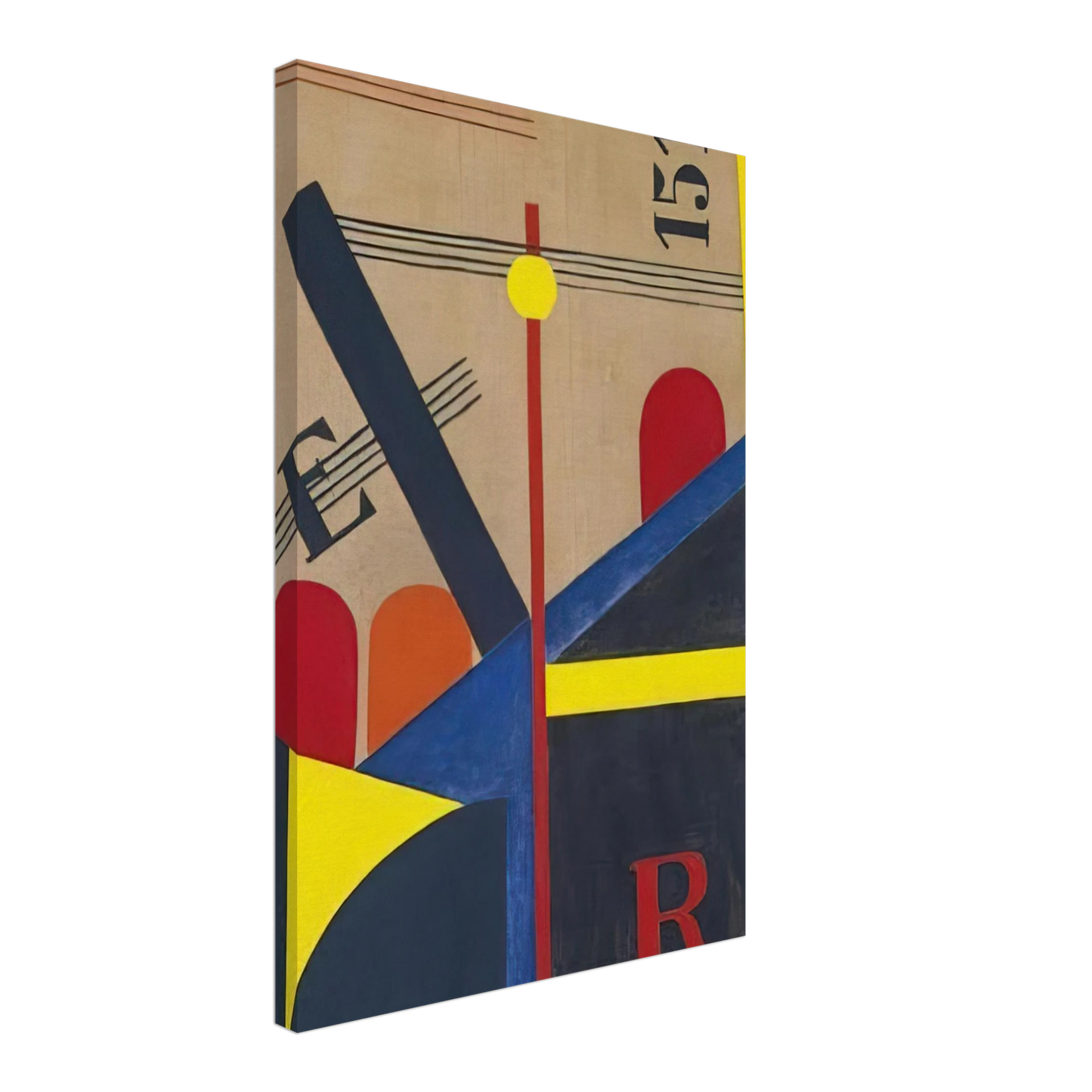 Laszlo Moholy-Nagy - Large painting of the railroad Canvas - 70x100 cm / 28x40 inches-canvas