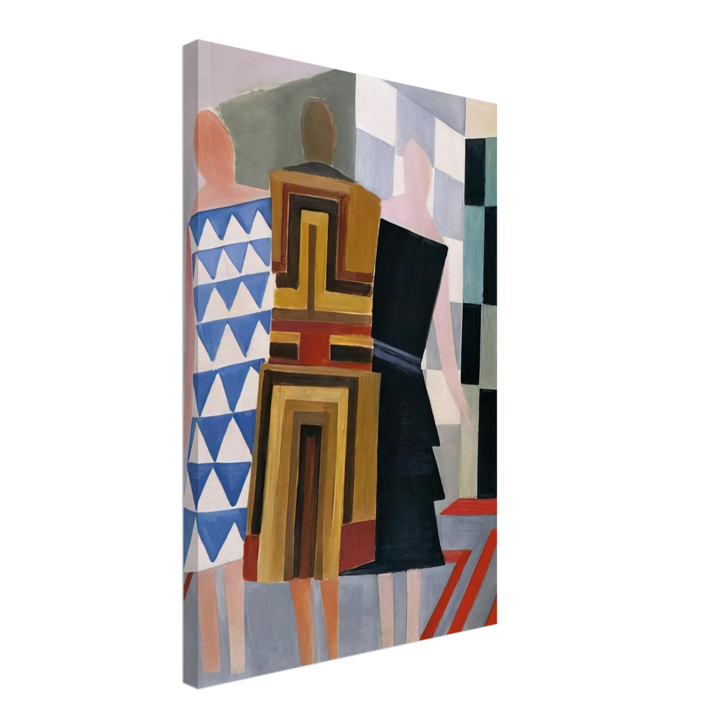 Sonia Delaunay - SIMULTANEOUS DRESSES THREE WOMEN FORMS COLOURS 1925 Canvas - 70x100 cm / 28x40 inches-canvas