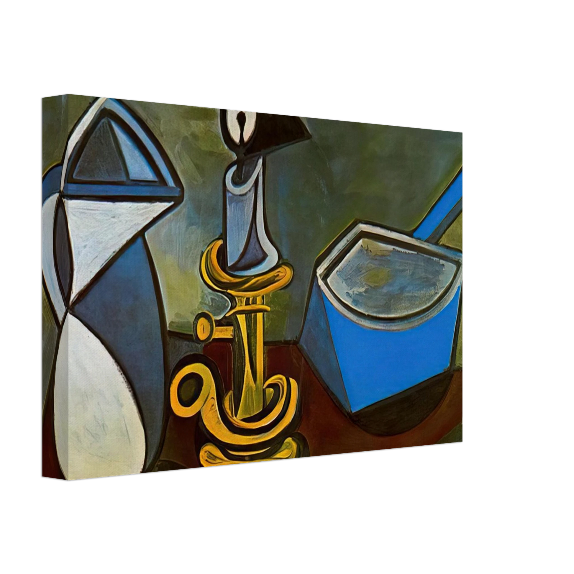 Pablo Picasso - Jug, candle and enamel pan - 1945 Canvas - 70x100 cm / 28x40 inches-canvas