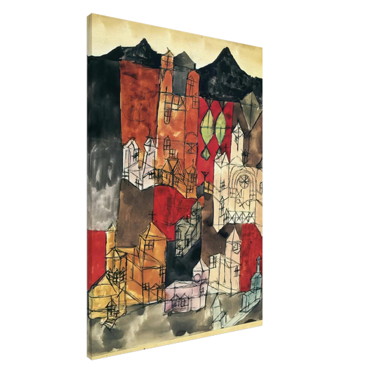 Paul Klee - CITY OF CHURCHES 1918 Canvas - 20x30 cm / 8x12 inches-canvas