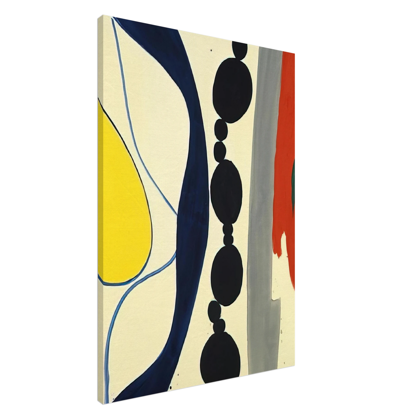 Ernst Wilhelm Nay - Schwarze Kette Grun zu Rot - 1966 Canvas - 20x30 cm / 8x12 inches-canvas