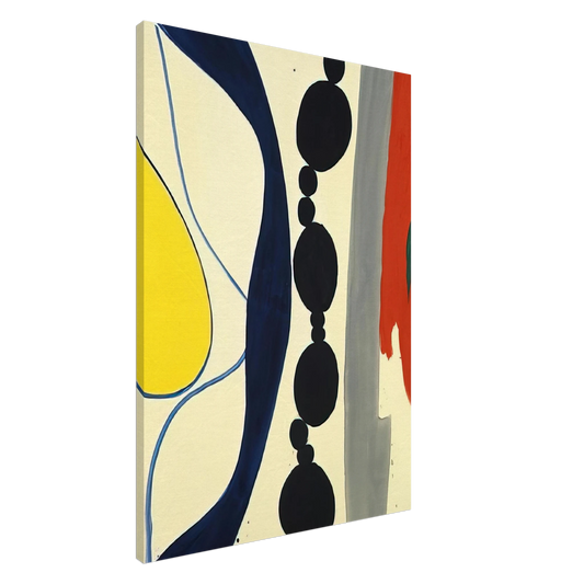 Ernst Wilhelm Nay - Schwarze Kette Grun zu Rot - 1966 Canvas - 20x30 cm / 8x12 inches-canvas