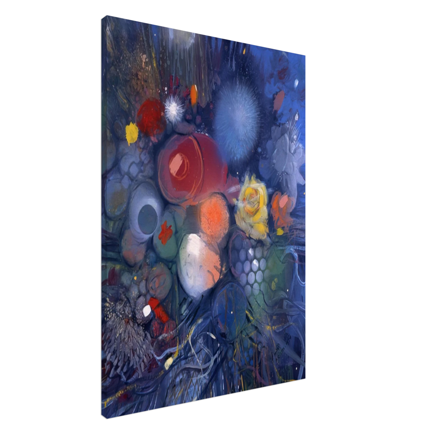 Gebre Kristos Desta - Flowers No. 3 - 1974 Canvas - 20x30 cm / 8x12 inches-canvas