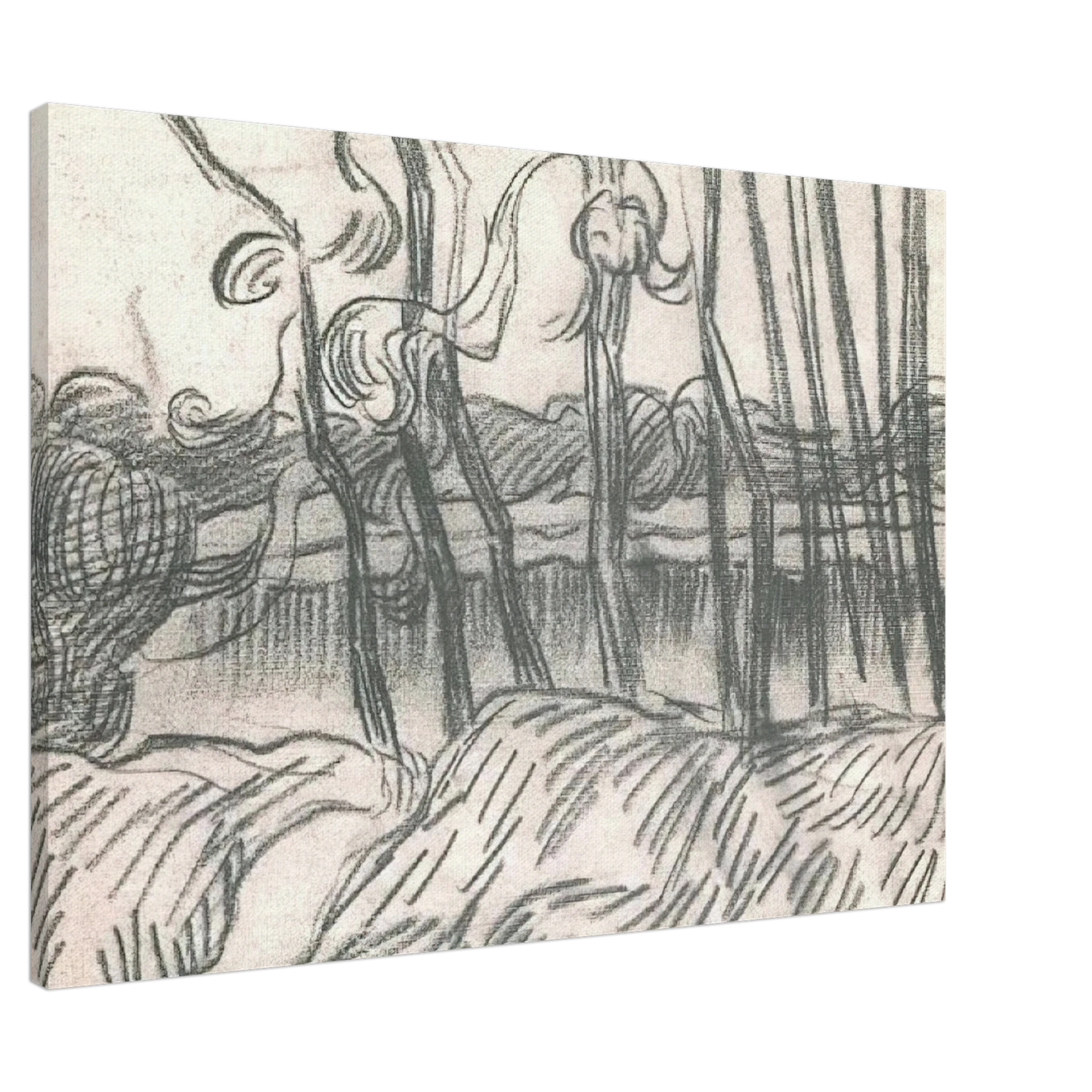 Vincent van Gogh - A Row of Bare Trees Canvas - 20x30 cm / 8x12 inches-canvas