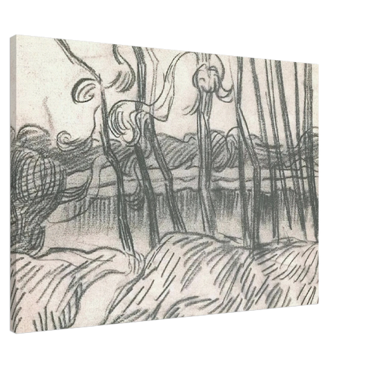 Vincent van Gogh - A Row of Bare Trees Canvas - 20x30 cm / 8x12 inches-canvas