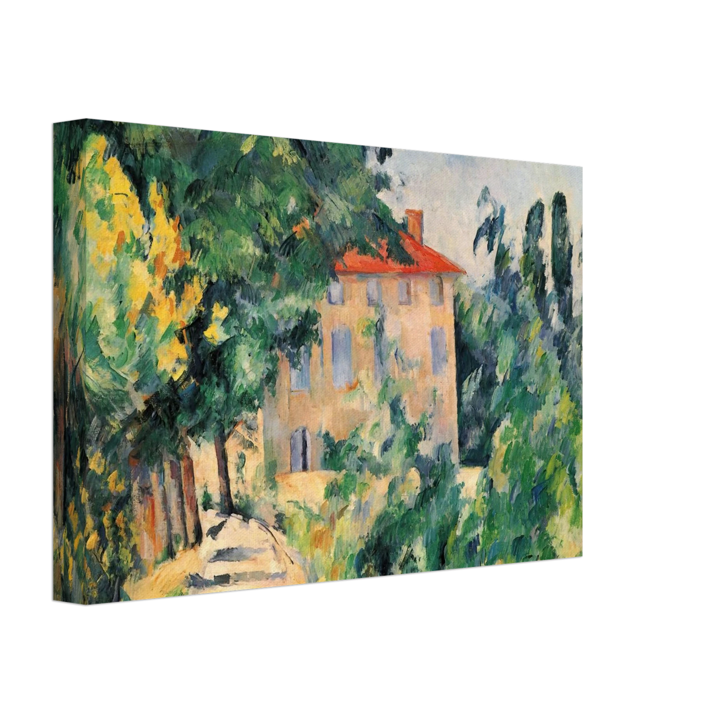 Paul Cezanne - House with Red Roof Canvas - 70x100 cm / 28x40 inches-canvas