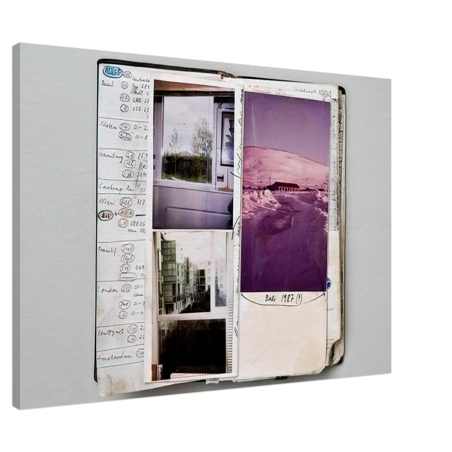 Dieter Roth - 1994 Notebook  Diary detail - 1994 Canvas - 20x30 cm / 8x12 inches-canvas