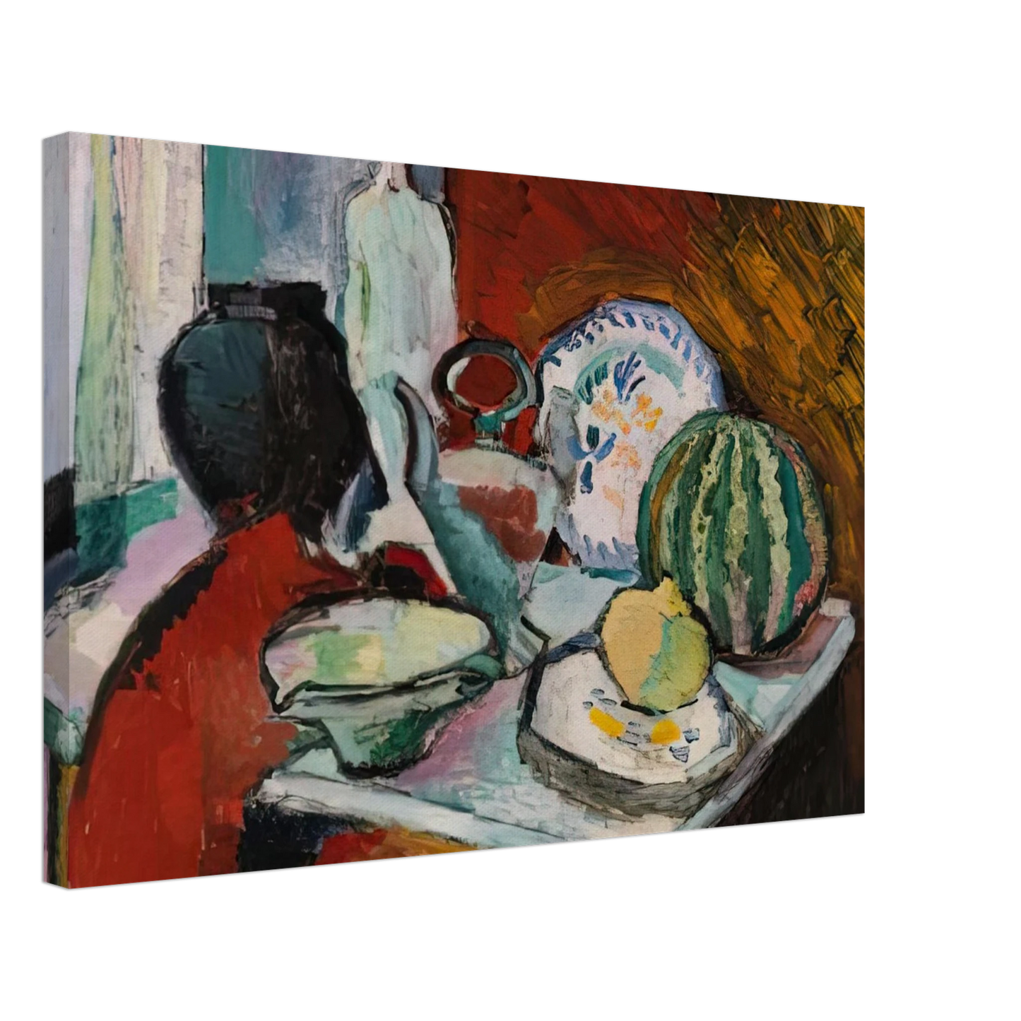 Henri Matisse - DISHES AND MELON 1907 Canvas - 40x60 cm / 16x24 inches-canvas