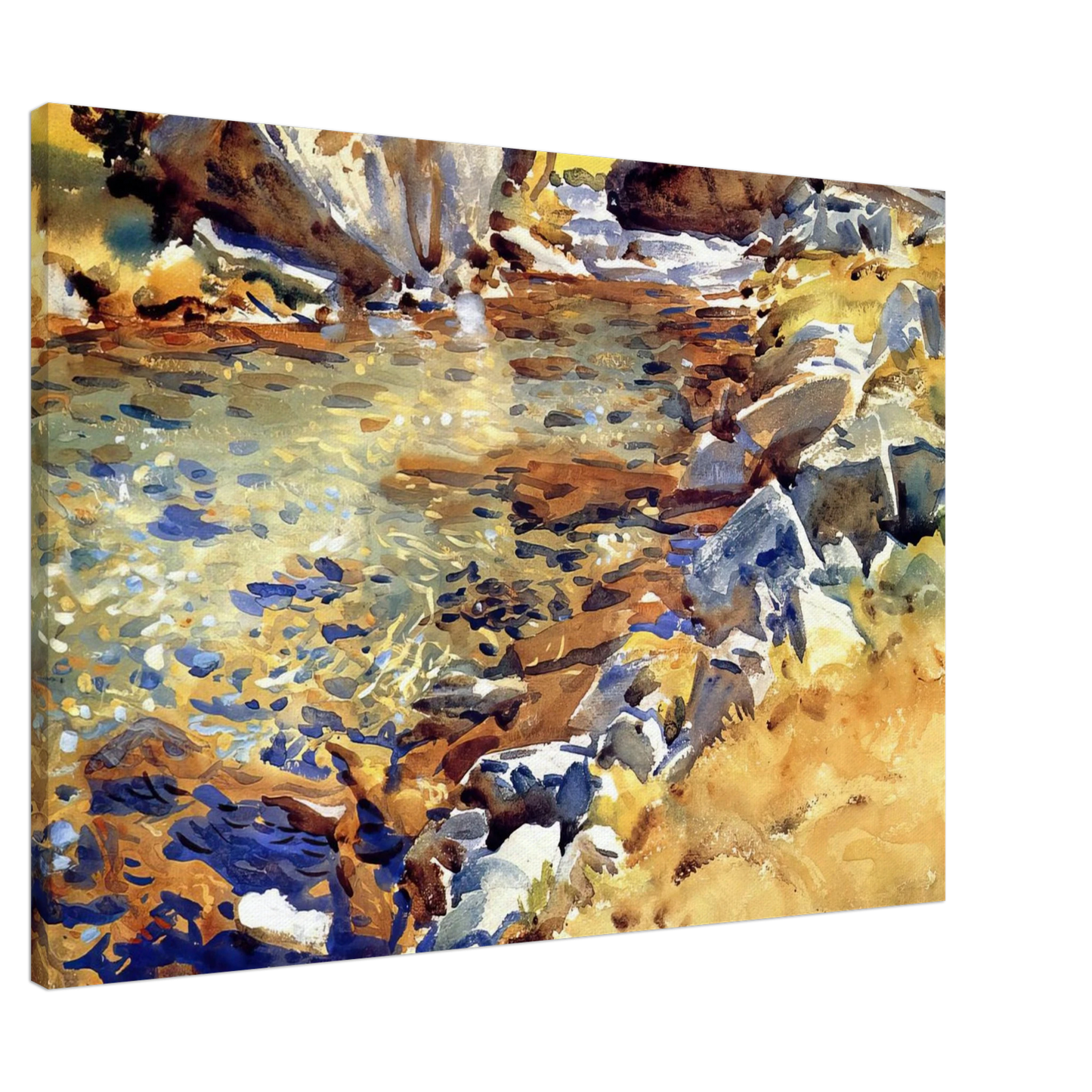 John Singer Sargent - Brook among Rocks Canvas - 20x30 cm / 8x12 inches-canvas