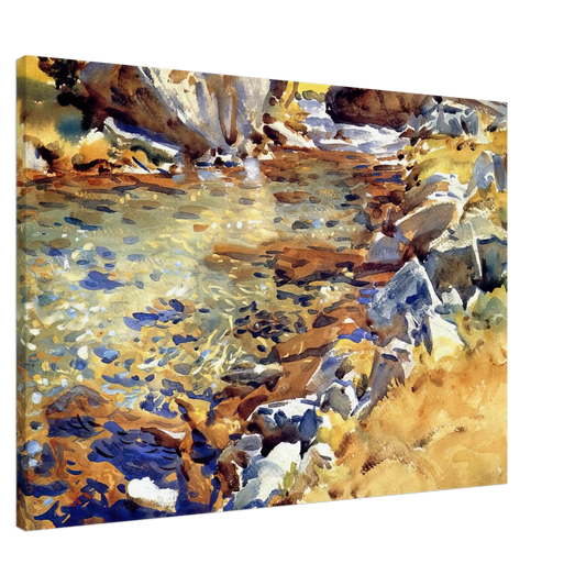 John Singer Sargent - Brook among Rocks Canvas - 20x30 cm / 8x12 inches-canvas
