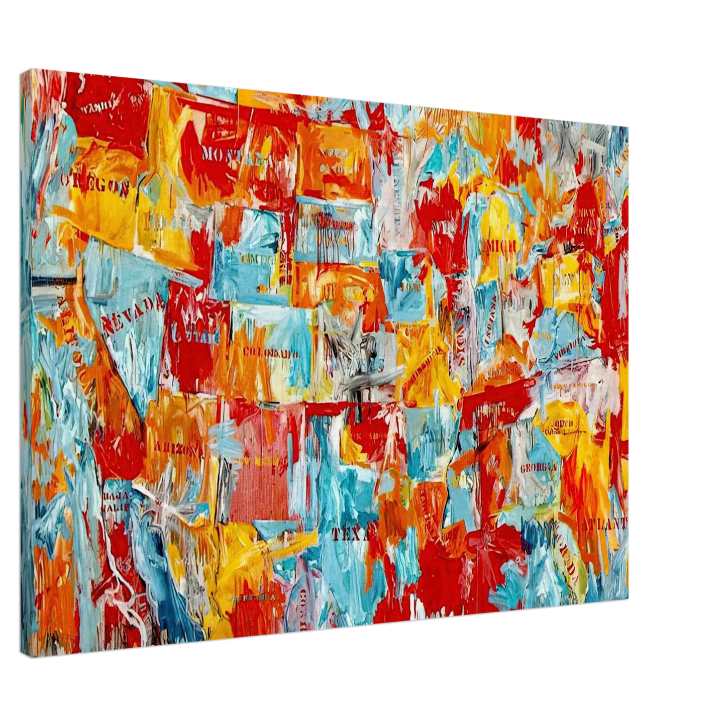 Jasper Johns - MAP Canvas - 20x30 cm / 8x12 inches-canvas