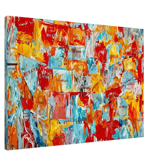 Jasper Johns - MAP Canvas - 20x30 cm / 8x12 inches-canvas