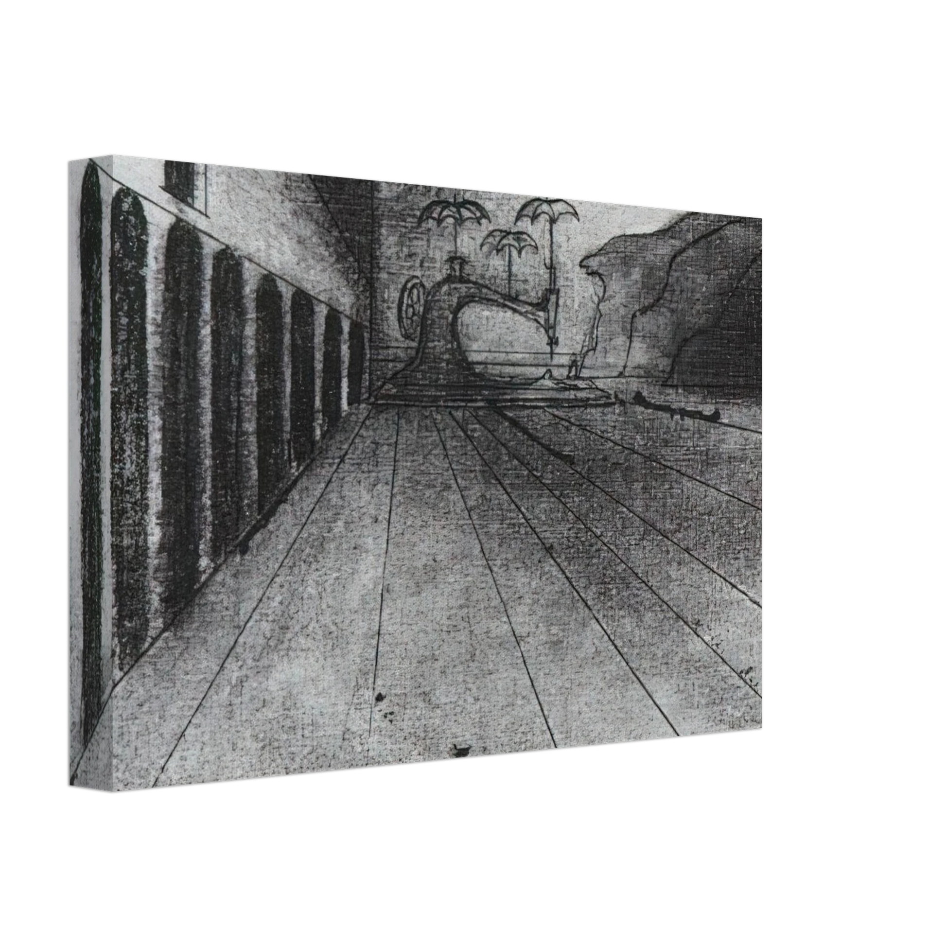 Salvador Dali - LANDSCAPE AFTER DE CHIRICO UNFINISHED Canvas - 40x60 cm / 16x24 inches-canvas