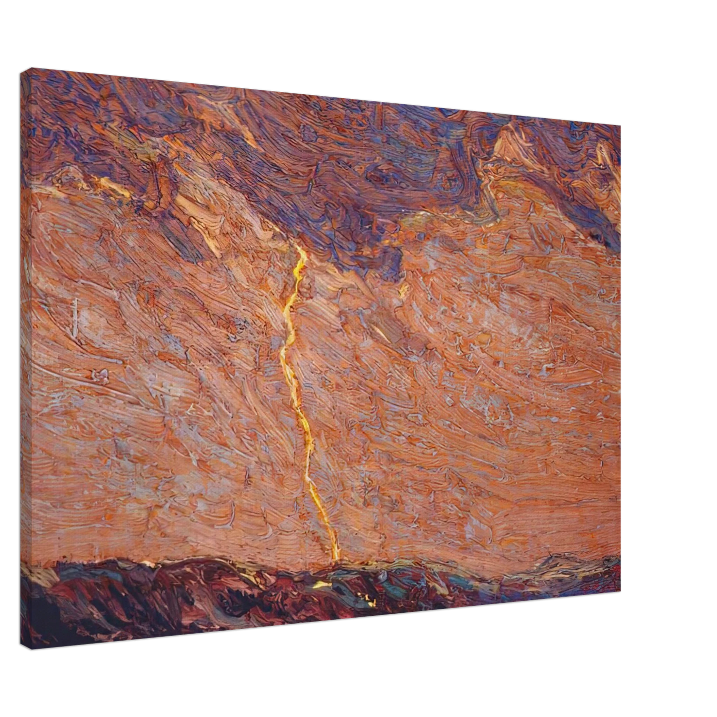 Tom Thomson - LIGHTNING CANOE LAKE 1915 Canvas - 20x30 cm / 8x12 inches-canvas