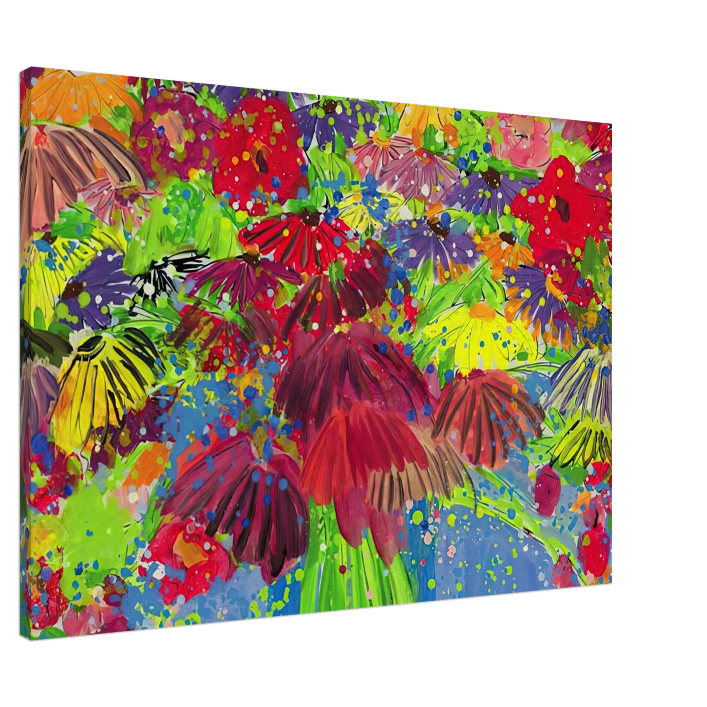 Walasse Ting - I Love Chrysanthemums - 2000 Canvas - 20x30 cm / 8x12 inches-canvas