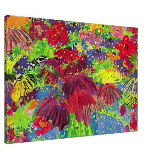 Walasse Ting - I Love Chrysanthemums - 2000 Canvas - 20x30 cm / 8x12 inches-canvas