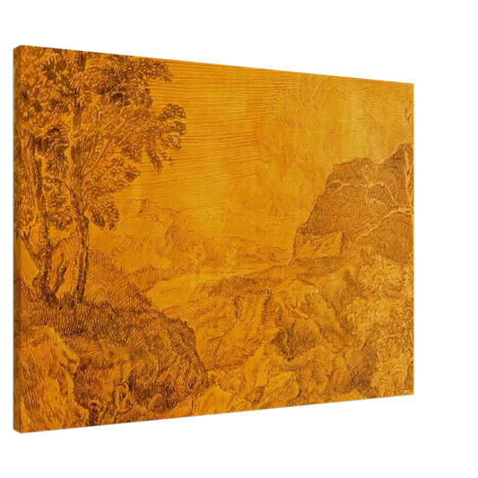 Giorgio de Chirico - A VILLAGE IN SUMMERSET 1 Canvas - 20x30 cm / 8x12 inches-canvas