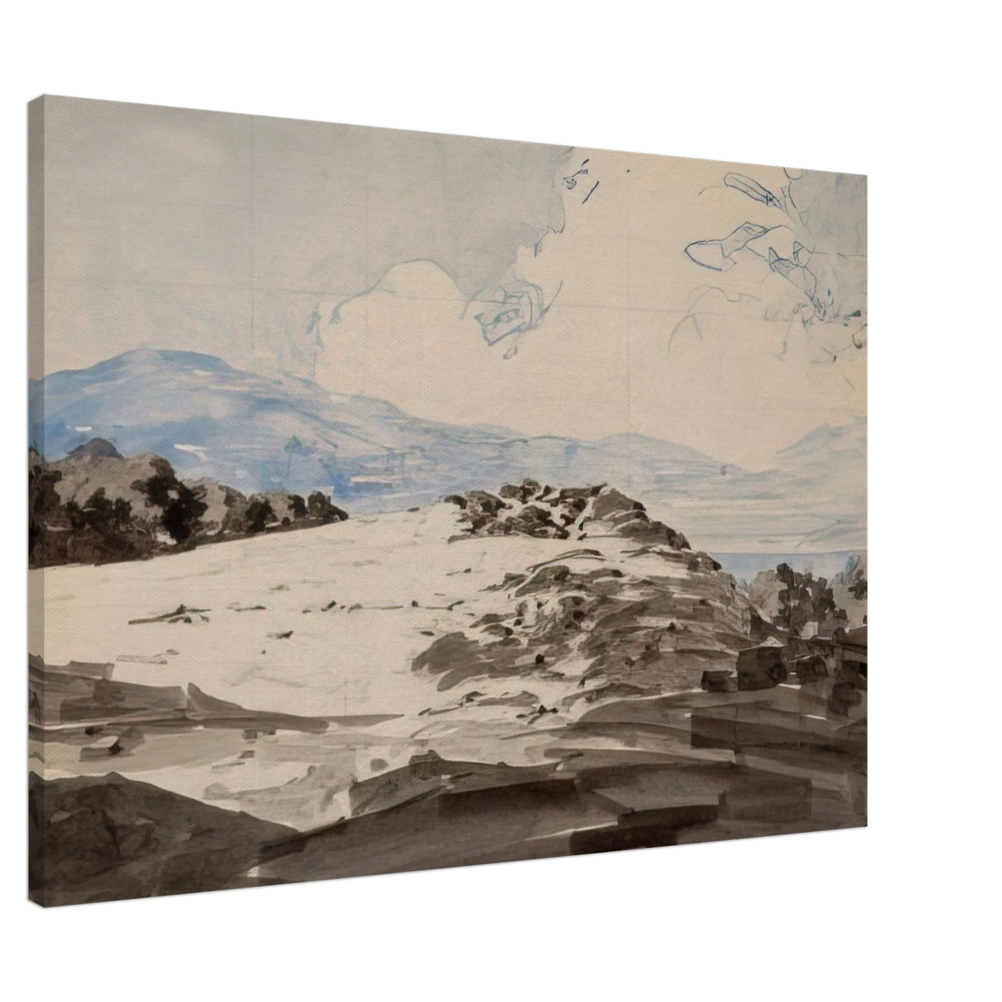 Maxfield Parrish - Sheep Pasture, Cornish, New Hampshire Canvas - 20x30 cm / 8x12 inches-canvas