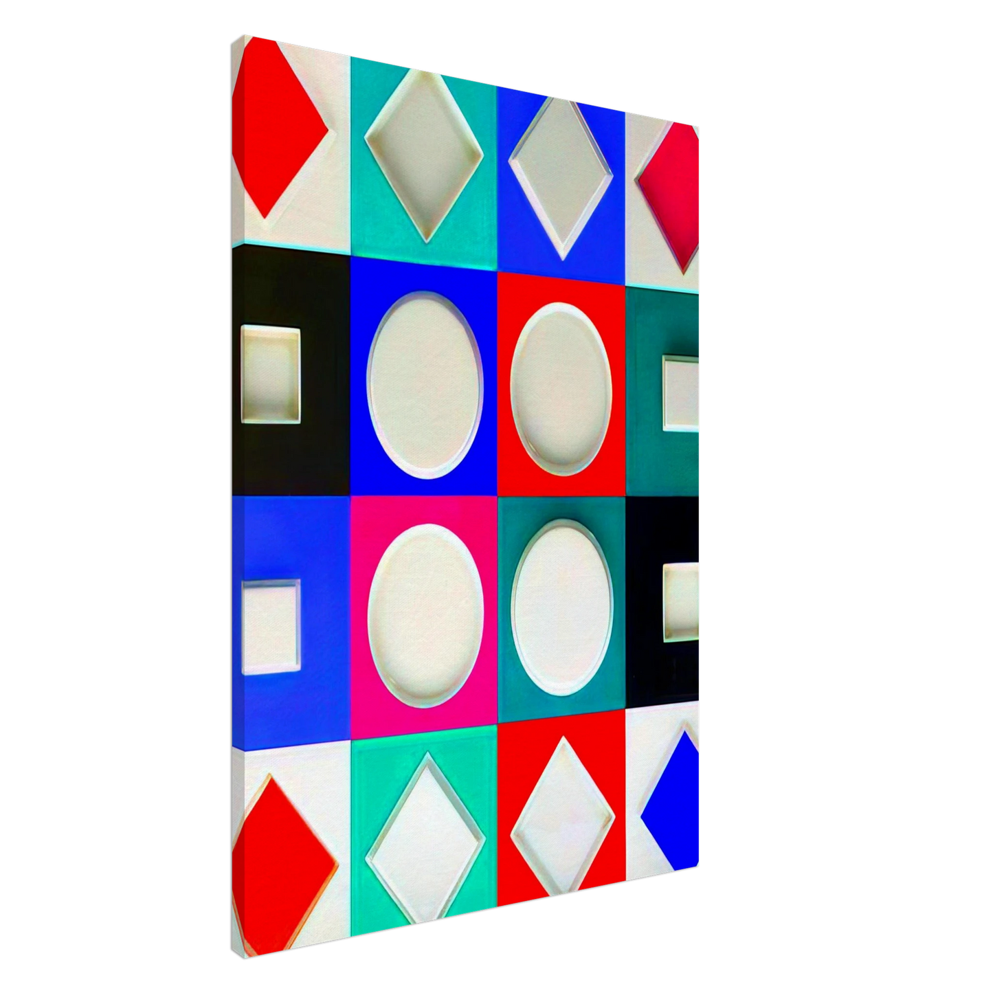 Victor Vasarely - Composition Carree Relief - 1970 Canvas - 20x30 cm / 8x12 inches-canvas