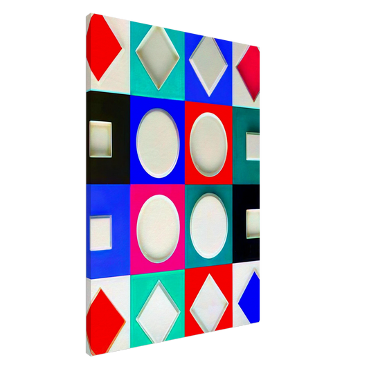 Victor Vasarely - Composition Carree Relief - 1970 Canvas - 20x30 cm / 8x12 inches-canvas