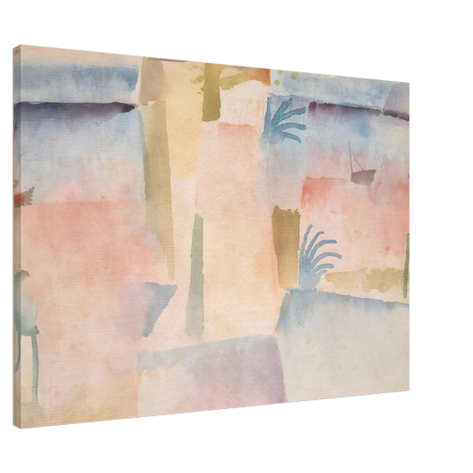 Paul Klee - VIEW TOWARDS THE PORT OF HAMMAMET 1914 Canvas - 20x30 cm / 8x12 inches-canvas