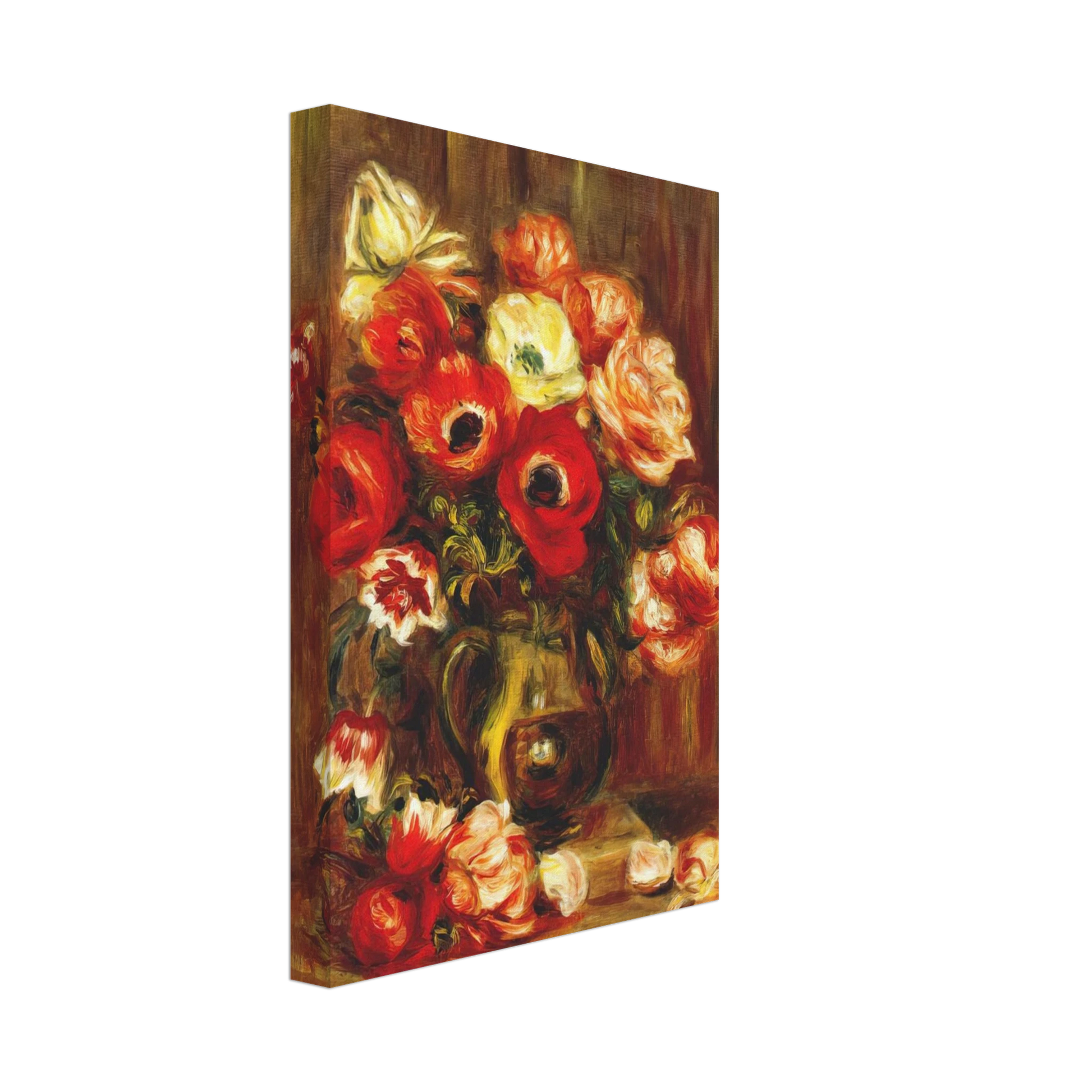 Pierre-Auguste Renoir - Still life with anemones Canvas - 40x60 cm / 16x24 inches-canvas