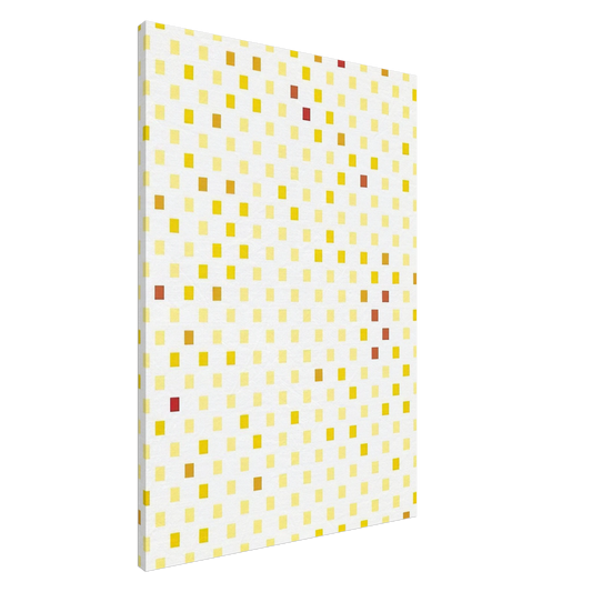 Francois Morellet - Repartition aleatoire du rouge au jaune suivant progression... - 1970 Canvas - 20x30 cm / 8x12 inches-canvas