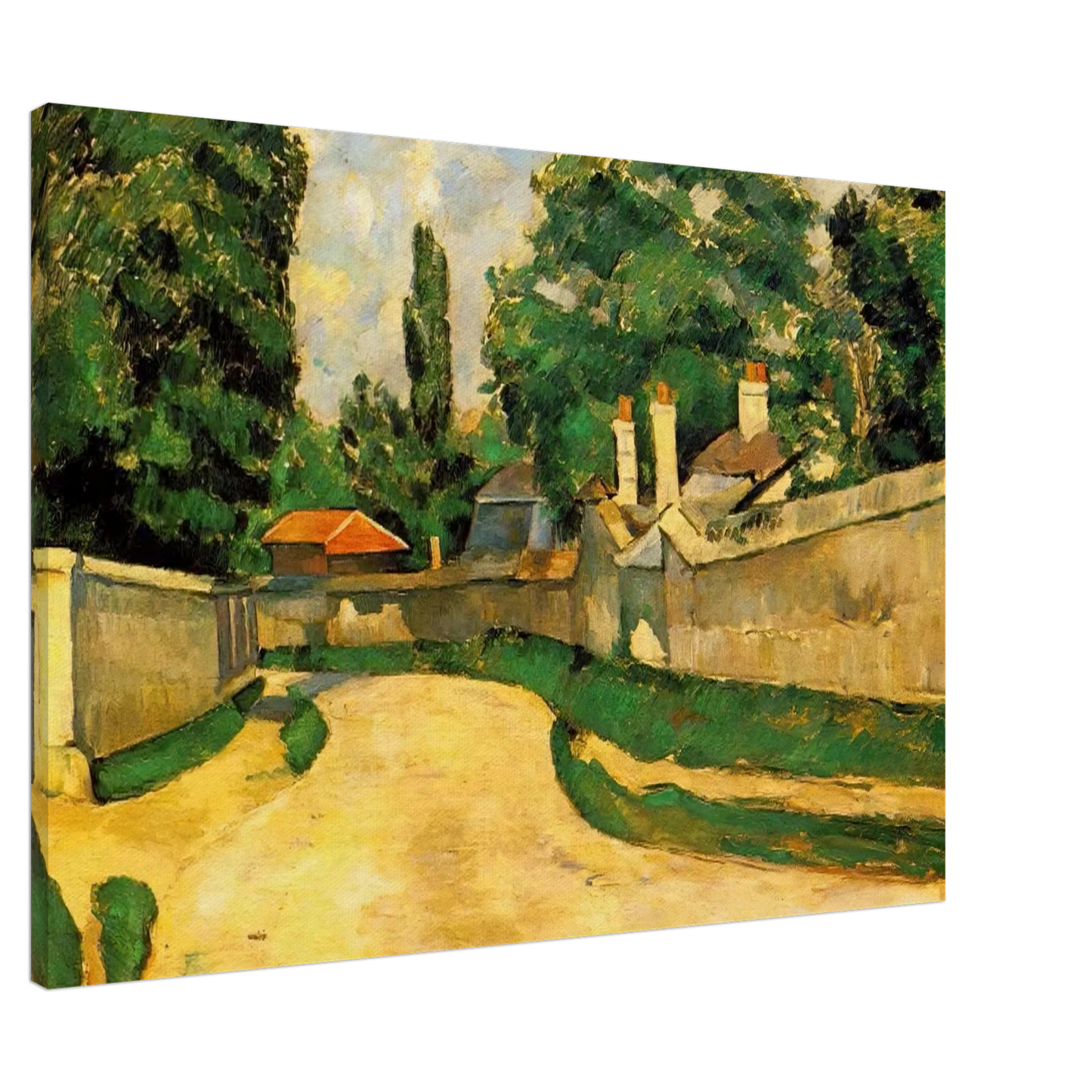Paul Cezanne - Houses Along a Road Canvas - 20x30 cm / 8x12 inches-canvas