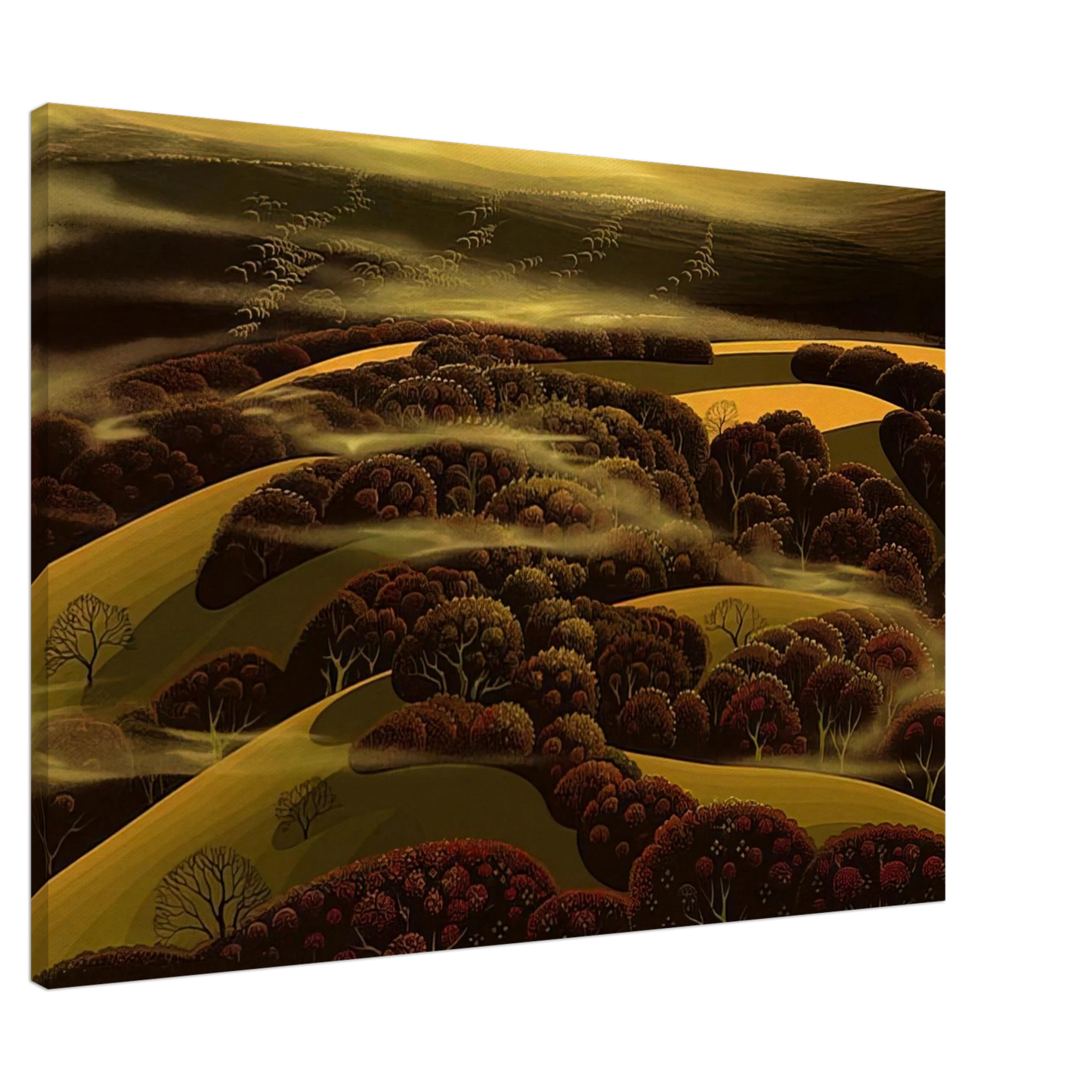 Eyvind Earle - When the Fog Rolls In Canvas - 20x30 cm / 8x12 inches-canvas
