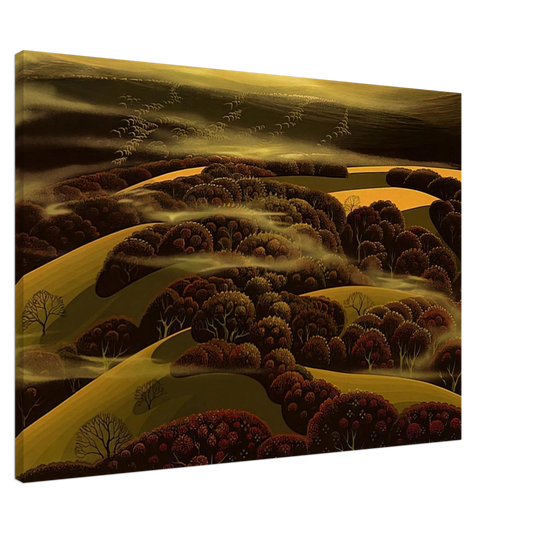 Eyvind Earle - When the Fog Rolls In Canvas - 20x30 cm / 8x12 inches-canvas