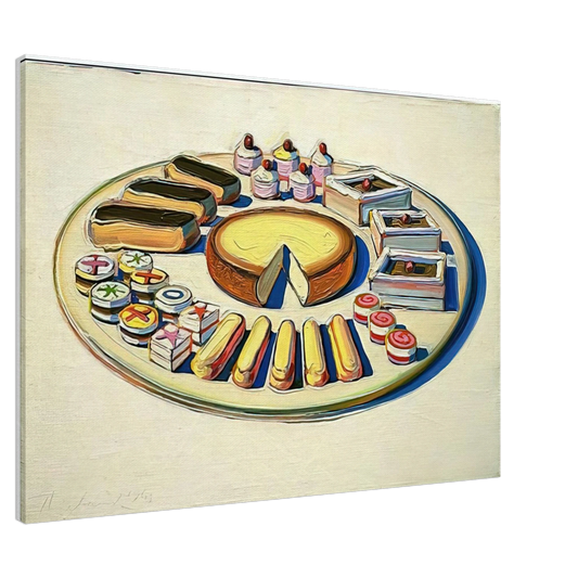 Wayne Thiebaud - French Pastries - 1963 Canvas - 20x30 cm / 8x12 inches-canvas