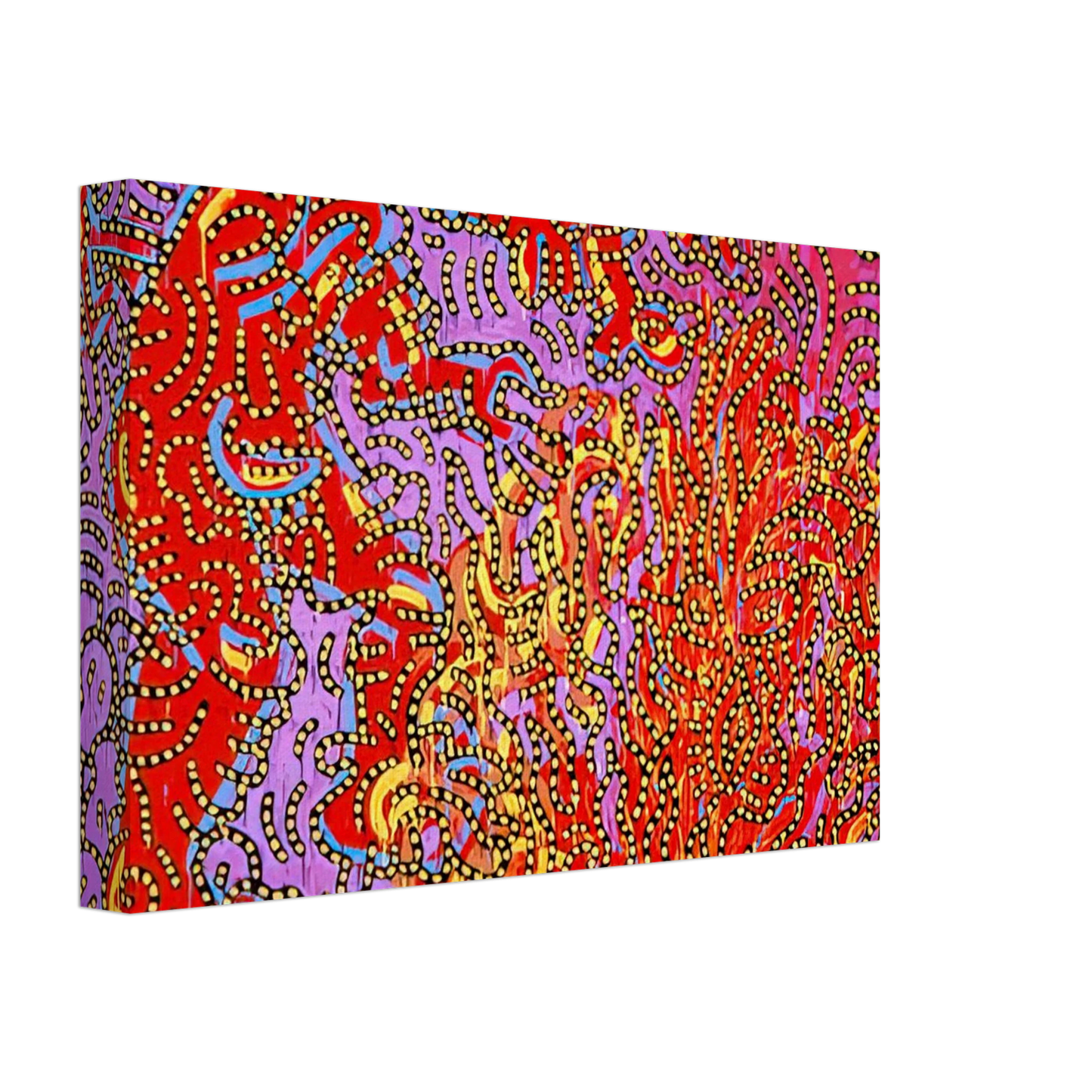 Keith Haring - MOSES AND THE BURNING BUSH 1985 Canvas - 40x60 cm / 16x24 inches-canvas