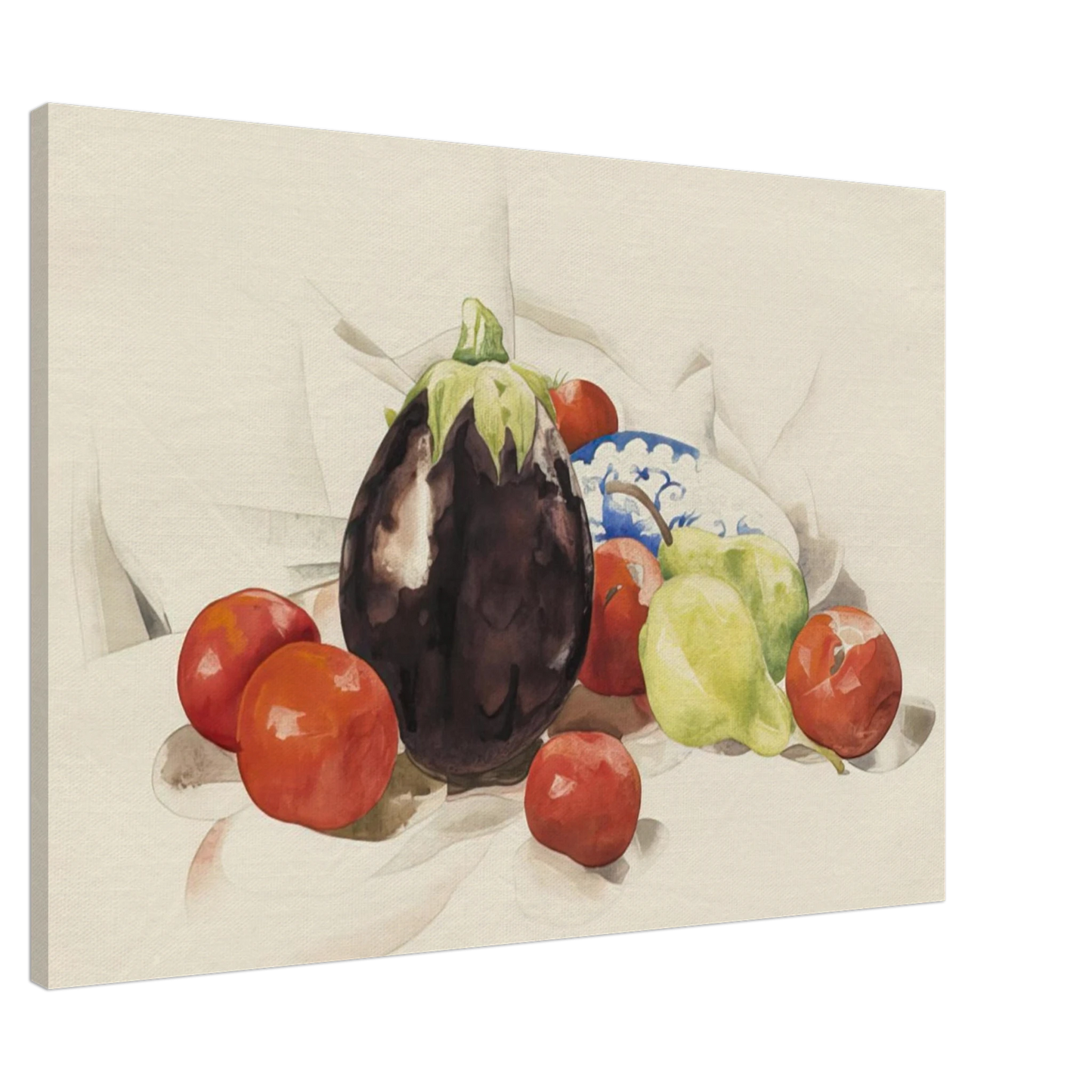 Charles Demuth - Eggplant and Tomatoes - 1926 Canvas - 20x30 cm / 8x12 inches-canvas