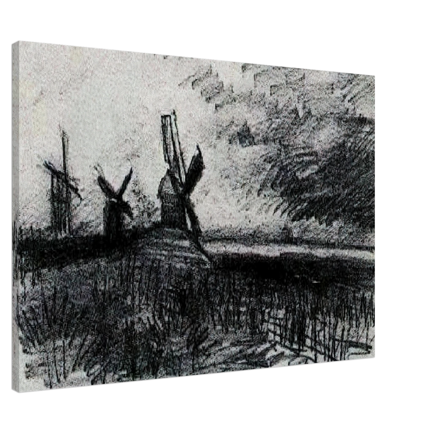 Vincent van Gogh - Windmills at Montmartre Canvas - 20x30 cm / 8x12 inches-canvas