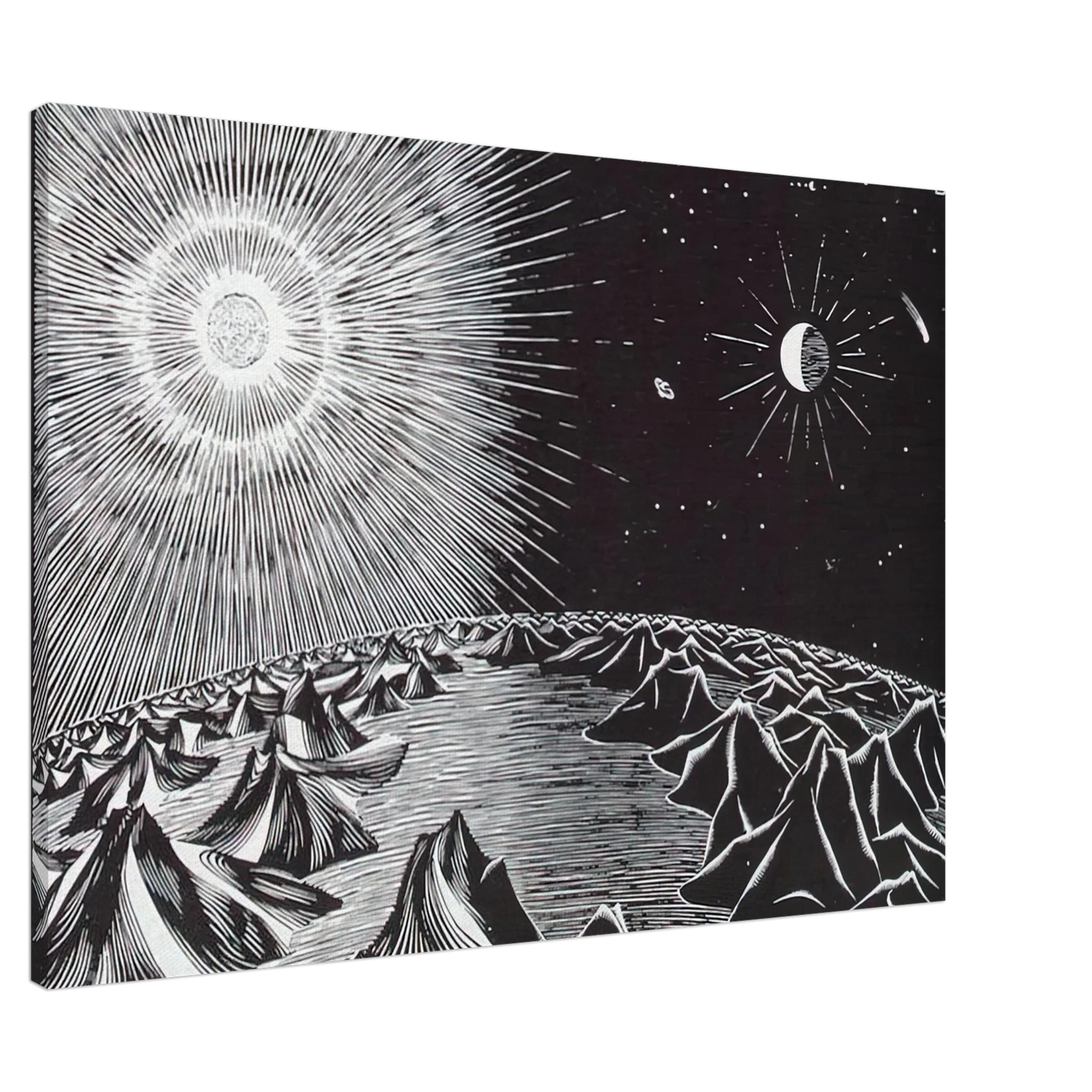 MC Escher - THE 4TH DAY OF THE CREATION Canvas - 20x30 cm / 8x12 inches-canvas