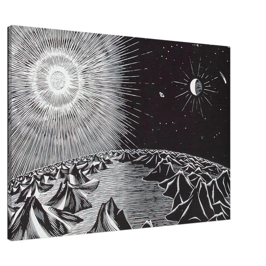 MC Escher - THE 4TH DAY OF THE CREATION Canvas - 20x30 cm / 8x12 inches-canvas