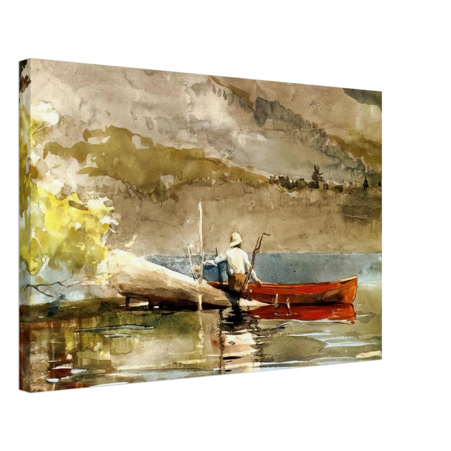 Winslow Homer - THE RED CANOE 1884 Canvas - 70x100 cm / 28x40 inches-canvas