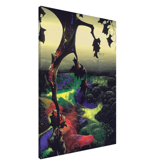 Eyvind Earle - Crimson Red and Gold Canvas - 20x30 cm / 8x12 inches-canvas