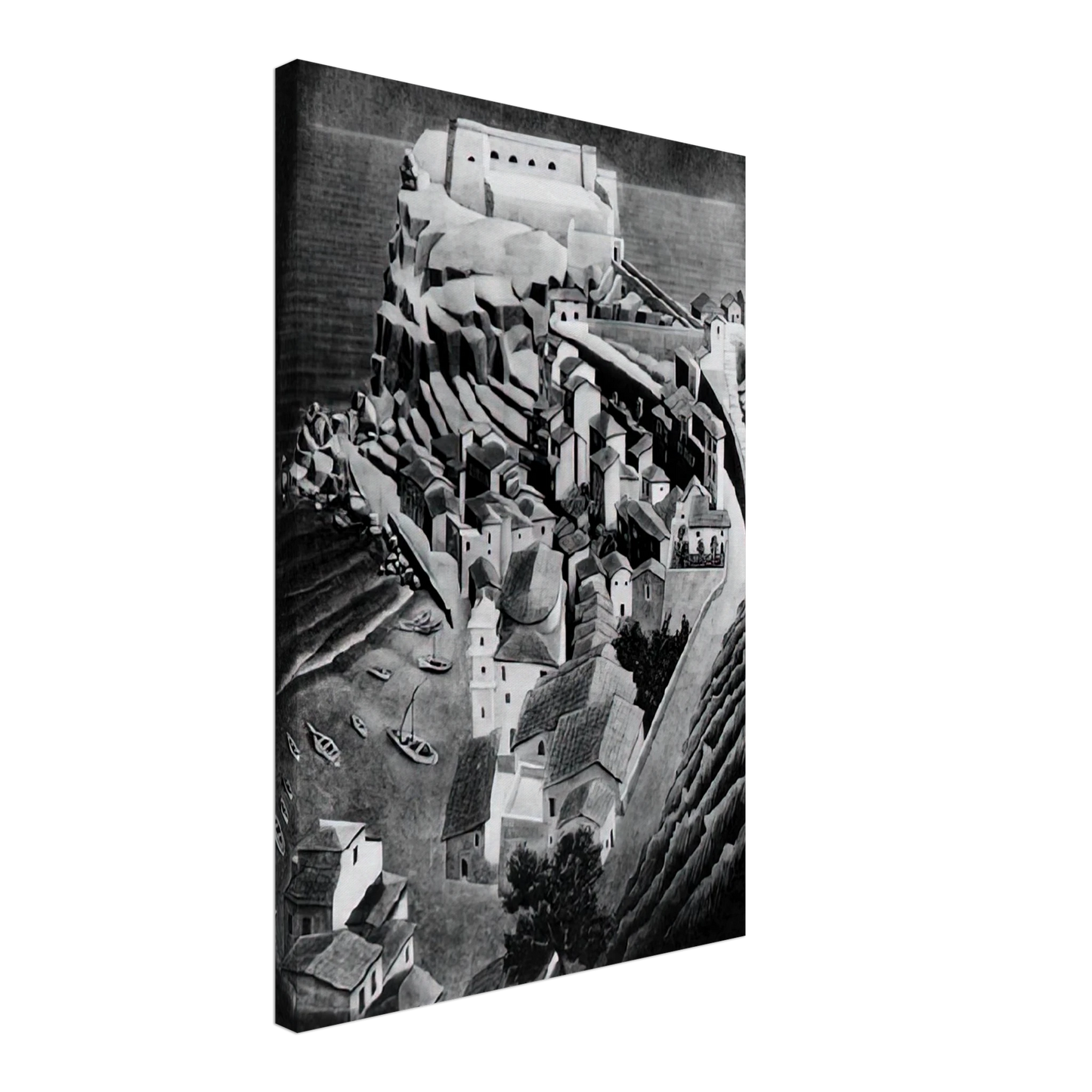 MC Escher - SCILLA CALABRIA JANUARY 1931 1931 Canvas - 40x60 cm / 16x24 inches-canvas