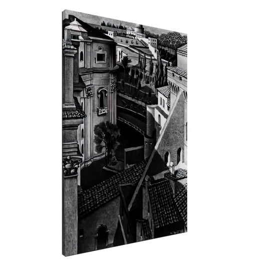 MC Escher - BERWEEN ST PETER AND SISTINE CHAPEL MARCH 1936 1936 Canvas - 20x30 cm / 8x12 inches-canvas