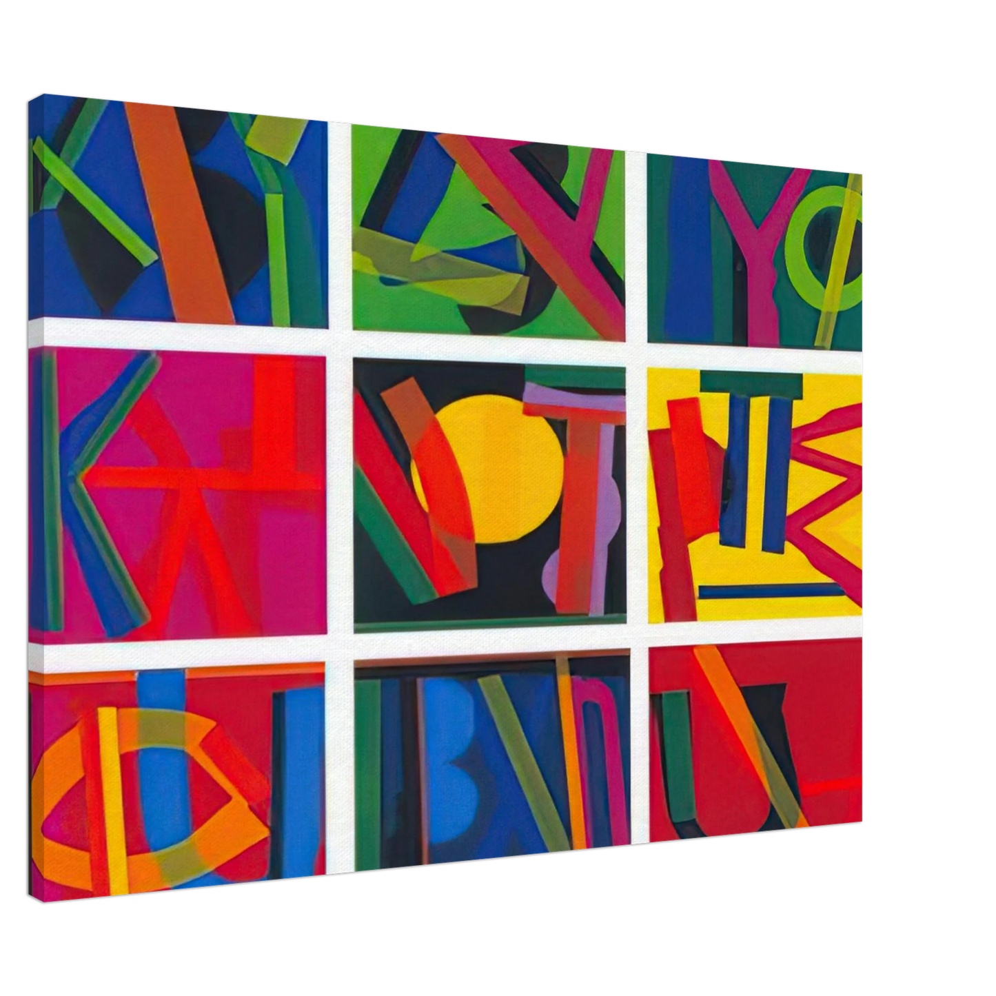 Joao Vieira - Untitled - Lettrism Canvas - 20x30 cm / 8x12 inches-canvas