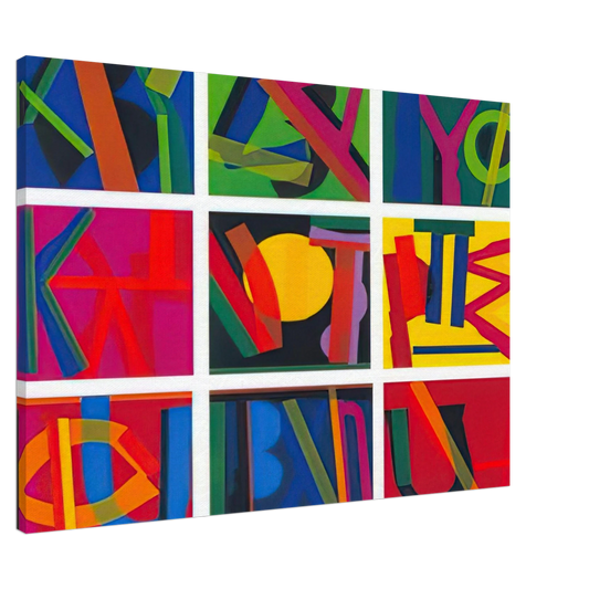 Joao Vieira - Untitled - Lettrism Canvas - 20x30 cm / 8x12 inches-canvas