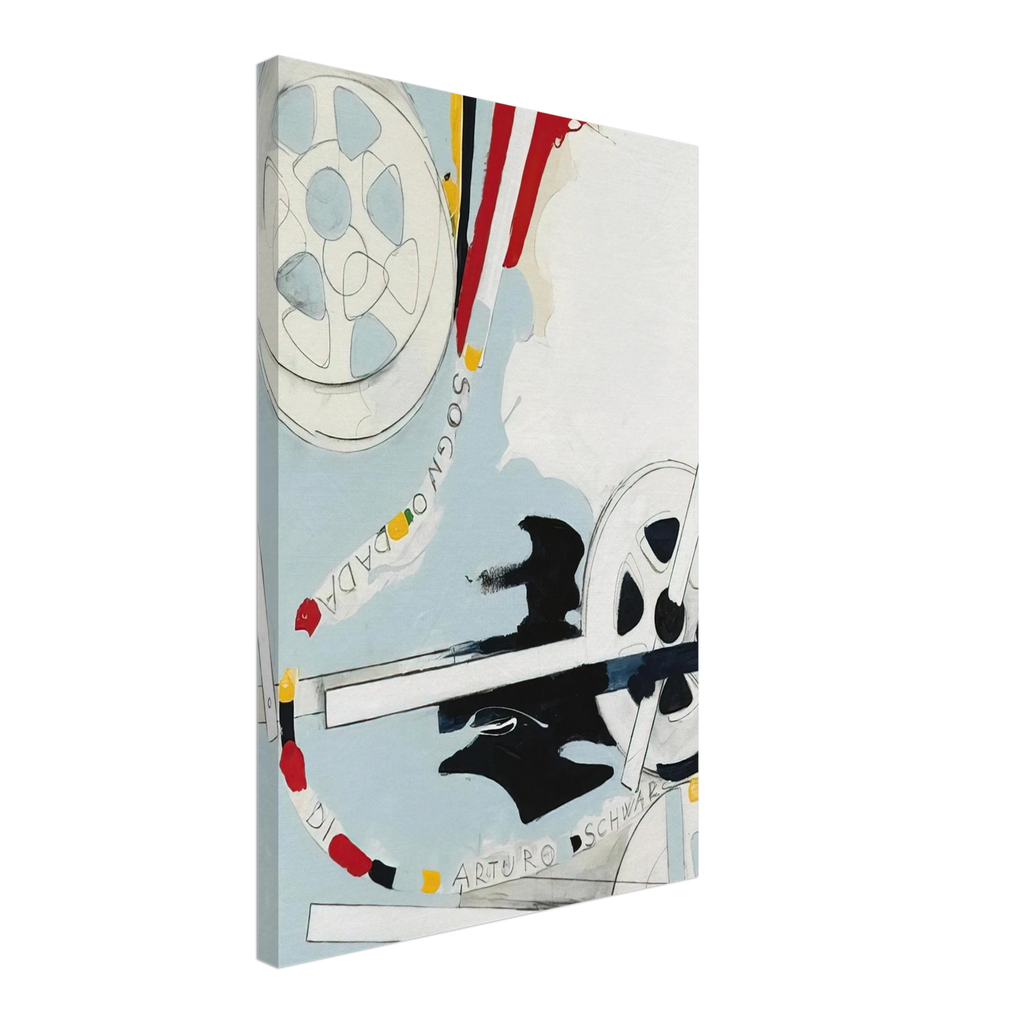 Mario Schifano - Il Sogno Dada di Arturo Schwarz - 1965 Canvas - 40x60 cm / 16x24 inches-canvas