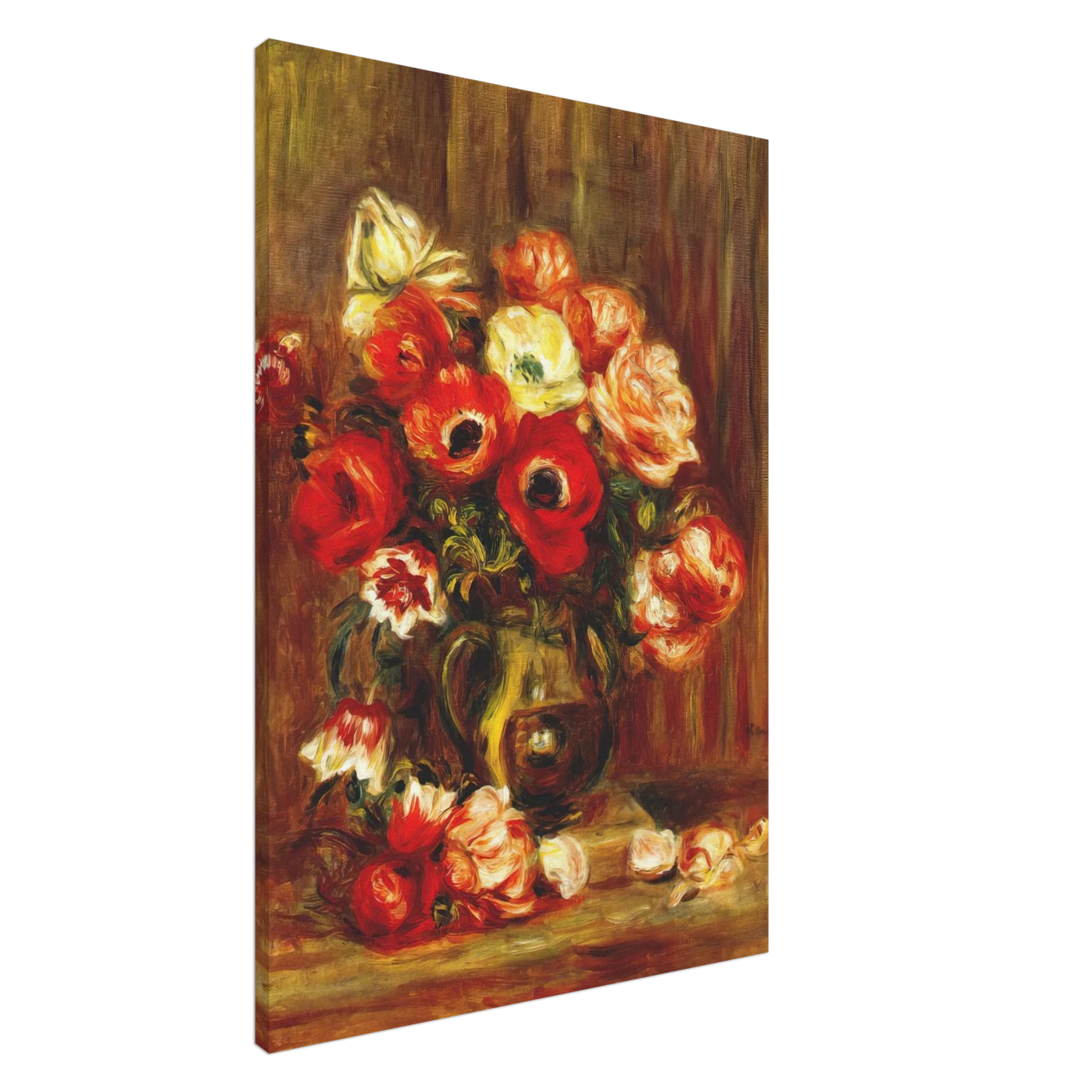 Pierre-Auguste Renoir - Still life with anemones Canvas - 20x30 cm / 8x12 inches-canvas